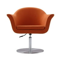 Voyager narancs és szálcsiszolt fém szőtt forgatható állítható akcentussal szék
