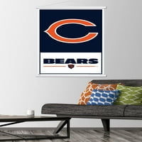 Chicago Bears-Logo fali poszter fa mágneses kerettel, 22.375 34