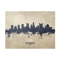 Michael Tompsett 'Columbus Ohio Skyline Beton' vászon művészet