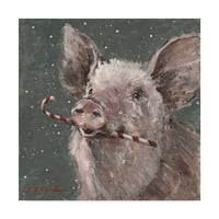 Védjegy Szépművészet 'Teri a karácsonyi disznó' vászon művészete: Mary Miller Veazie
