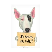 Danny Gordon Art 'White Bull Terrier jelzi' Canvas Art