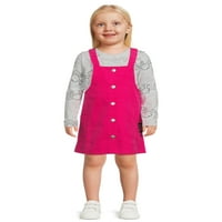 Barbie kisgyermek lány grafikus póló és jumper szett, 2-darab, méret 2T-5T