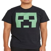 Minecraft férfiak és nagy férfiak félnek a kúszónövény ragyogása rövid ujjú grafikus pólók, 2 csomag