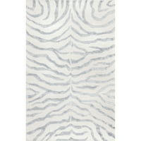 nuLOOM Zebra kézi csomózott plüss gyapjú szőnyeg, 6', szürke