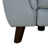 Anna kortárs felső gabona bőr galamb szürke teljesítményű fekvő kanapé USB -vel