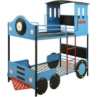 Acme Tobi iker iker feletti emeletes ágy védőkorlát, kék és fekete vonat