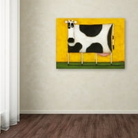 Védjegy Képzőművészet „sárga tehén” vászon művészete: Daniel Patrick Kessler
