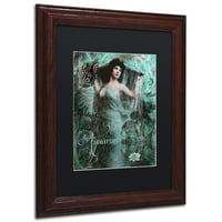 Védjegy Szépművészet Art Nouveau Zodiac Aquarius Canvas Art by Color Bakery Black Matte, Wood Frame