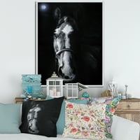 Designart 'Portrait of Horse Staring Sinister' parasztház keretezett vászon Wall Art Print