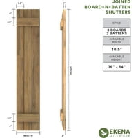 Ekena Millwork 1 2 W 53 H Americraft Három tábla külső igazi fa csatlakoztatott deszka-batten redőnyök, Zöld pálya