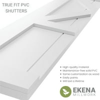 Ekena Millwork 15 W 46 H True Fit PVC Center X-Board Farmhouse rögzített redőnyök, befejezetlen