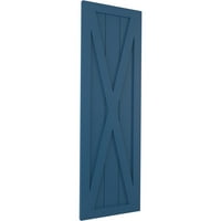 Ekena Millwork 12 W 68 H True Fit PVC Egyetlen X-Board Farmhouse Rögzített redőnyök, Sojourn Blue
