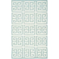 Dhurrie Valentina Geometriai Marokkói Gyapjú Szőnyeg, Szürke Elefántcsont, 5 '8'