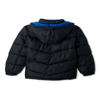 Függőleges fiúk Colorblock Camo Datead Puffer Coat, Méretek 4-16