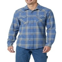 Wrangler® férfi hosszú ujjú, rendszeres illeszkedési flanel ing, S-5XL méretű