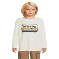Wrangler fiúk hosszú ujjú raglan és grafikus póló, 2-csomag, méretű 4- és Husky