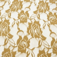 Róma textil nejlon spande csipke szövet rózsa tervezéssel - mustár