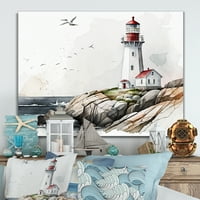 Designart világítótorony az Ocean IV vászon fali művészete mellett