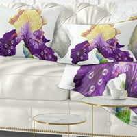 Designart Blooming Blue Yellow Iris - Virágos dobás párna - 12x20