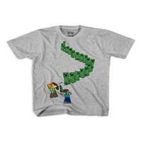 Minecraft Boys Creeper Walk Face Grafikus Pólók, 2-Pack, Méret 4-18