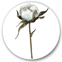 Designart 'Cotton Flower Retro stílusú' Hagyományos körfém fali művészet - 36 lemez