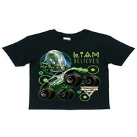 Személyre szabott Monster Jam idegen invázió fekete póló, ifjúság, fekete