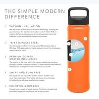Egyszerű modern csúcstalálkozó vizes palackja - rozsdamentes acél liter lombik + fedelek - széles szájú dupla dupla fal vákuum