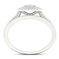 1 3ct TDW Diamond S Sterling ezüst klaszter Halo menyasszonyi készlet