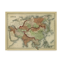 Védjegy Képzőművészet „Ázsia antik térképe” vászonművészet, Johnson
