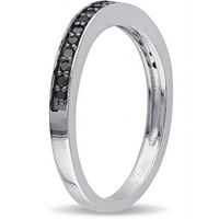 Carat T.W. Fekete gyémánt sterling ezüst félig állandó évforduló gyűrű