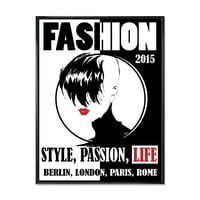 Designart 'Style Passion Life Fashion Woman III' Vintage keretes vászon fali művészet nyomtatás