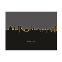 Michael Tompsett 'Lawrence Kansas Skyline Glow II' vászon művészet
