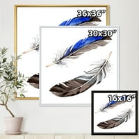 Designart 'Színes Boho Art Feathers III' Bohemian & eklektikus keretes vászon falfestmény nyomtatás