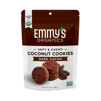 Az Emmy Organics kókuszdió sütik, sötét kakaó, oz. Táska gluténmentes bio sütik, vegán, paleo-barát, gabonamentes