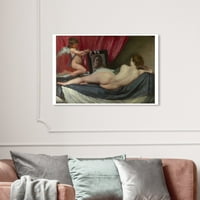 Wynwood Studio Classic és Figurative Wall Art Canvas nyomatok 'Velazquez - Rokeby Vénusz meztelenek - piros, fehér