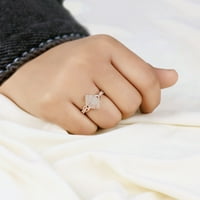 1 4ct TW Diamond 10K Rose Gold Marquise alakú klaszter halo gyűrű
