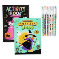 Halloween tevékenységi könyvek ceruzákkal; Párti kedvezmények; Többszínű, az ünneplés útja, -