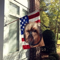 Griffon Bruxellois Kutya Amerikai Zászló Zászló Vászon Ház Mérete