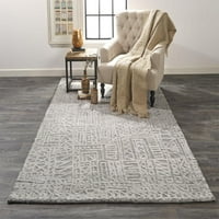 Oliena modern minimalista szőnyeg, világosszürke ezüst, 9ft - 6in 13ft - 6in terület szőnyeg