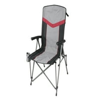 Ozark Trail magas hátsó kemény Kar szabadtéri felnőtt tábor szék pohártartóval, Poliészter, szürke
