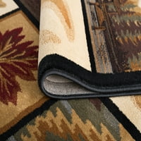 Újdonságú terület szőnyeg Lodge többszínű beltéri kerek könnyen tisztítható