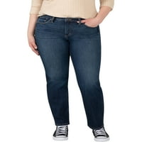 Ezüst Jeans Co. női plusz méretű legkeresettebb középnövekedés egyenes láb farmer plusz méret