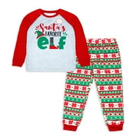Ünnepi idő fiúk karácsonyi és ünnepi pizsamák, kétrészes szett, méretek 4- és Husky
