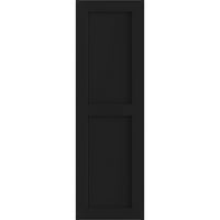 Ekena Millwork 15 W 38 H True Fit PVC Két egyenlő sík panel, fekete