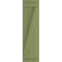 Ekena Millwork 1 8 W 73 H True Fit PVC Három tábla csatlakozott a Board-N-Batten redőnyöknek, mohen zöld