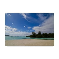 Védjegy Képzőművészet 'Bora Bora Beach 2' vászon művészet az amerikai iskola által