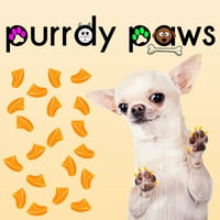 Purrdy mancsok lágy köröm sapkák kutyákhoz 40pk - Neon Orange X -Small