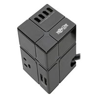 Tripp Lite Safe-it Cube túlfeszültség-védő és töltőállomás, 3-kimenet, 6-USB gyors Töltőportok, Antimicrorial védelem, 8ft kábel