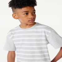 Ingyenes összeszerelő fiúk rövid ujjú csíkos póló, 2-csomag, méret 4-18