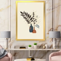 Designart 'ősi boho művészet minimalista virágok i' Modern keretes művészet nyomtatás